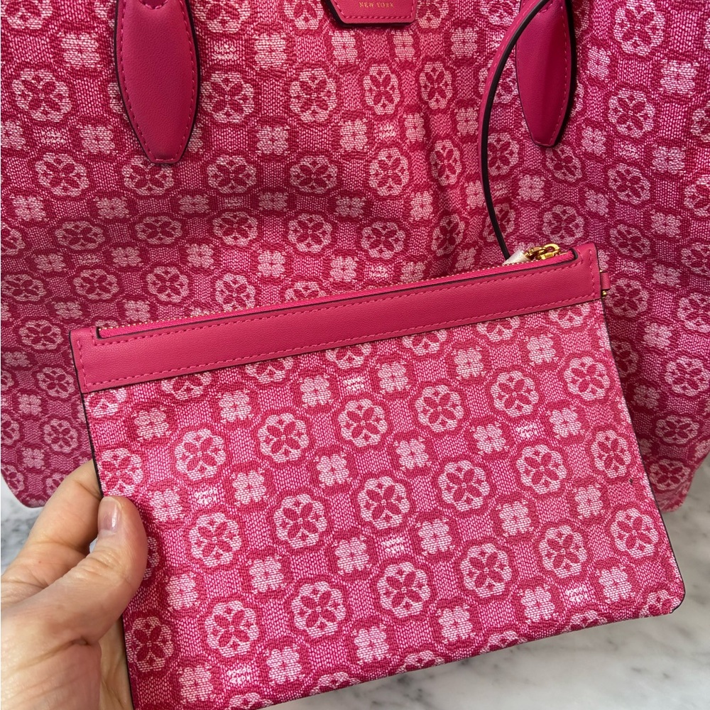 kate spade Pink Patterned Tote with Matching Pouch (2-piece set) - Picture 4 of 9